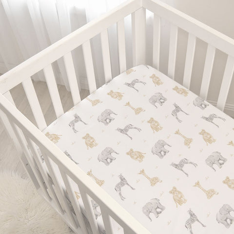 Living Textiles 2pk Cot Jersey Fitted Sheets - Savanna Babies