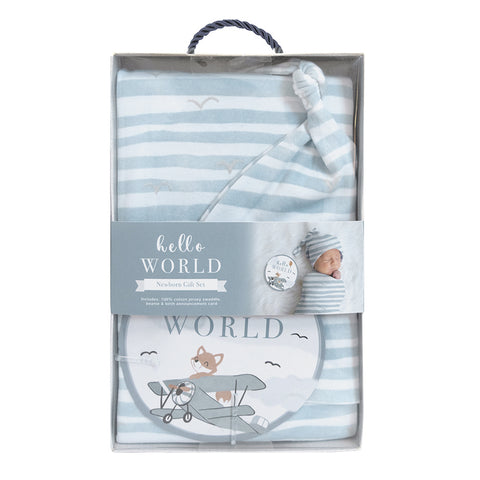LIVING TEXTILES Hello World Gift Set - Stripes