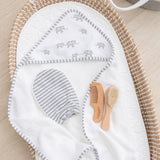 Living Textiles 4pc Baby Bath Gift Set - Watercolour Elephant