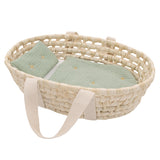 Living Textiles My First Doll Moses Basket and Bedding Set - Sage
