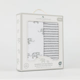 Living Textiles 2-pack Moses/Pram Fitted Sheet - Watercolour Elephant