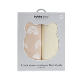 Bubba Blue Nordic 2pk Co-Sleeper Fitted Sheets - Vanilla/Latte