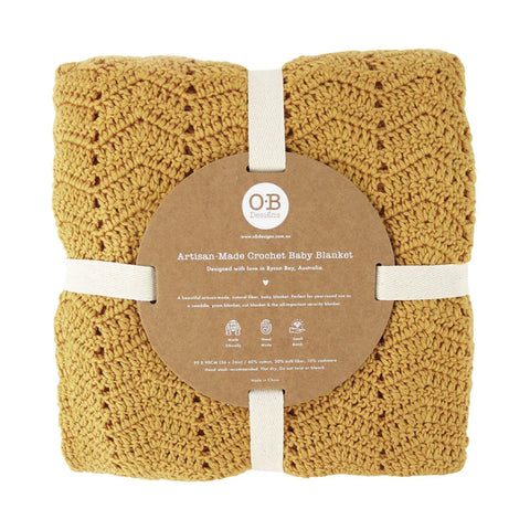 OB Designs Turmeric Crochet Baby Blanket