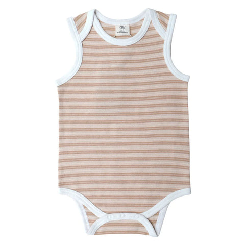 Fibre for Good Undyed Organic Cotton Sleeveless Bodysuit - Stripe