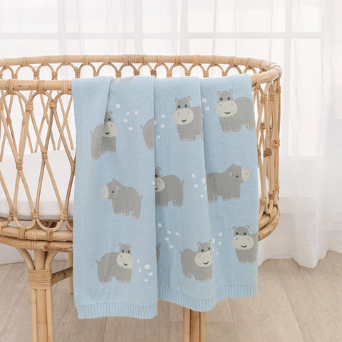 Living Textiles Whimsical Blanket - Hippo