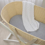 Living Textiles 2pk Moses/Pram Jersey Fitted Sheets - Grey Melange / Stripe