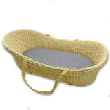 Living Textiles Jersey 2pk Moses Basket / Pram Fitted Sheets - Grey Melange / Stripe