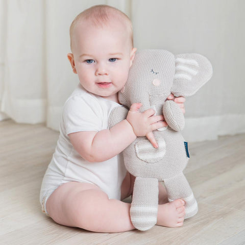 Living Textiles Knitted Soft Toy - Eli the Elephant