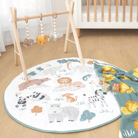 Lolli Living Round Play Mat - Day at the Zoo