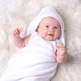 Bubba Blue Bamboo Hooded Towel - White