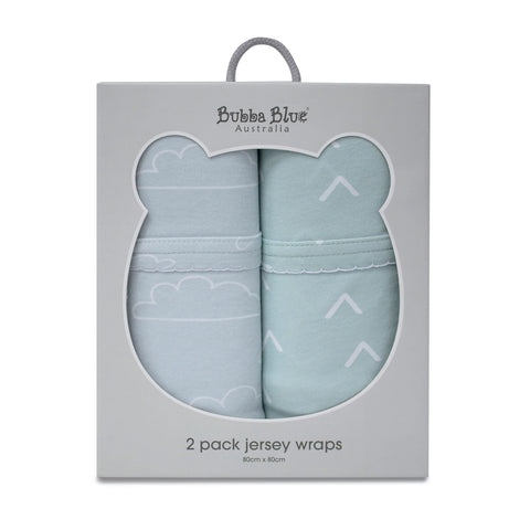 Bubba Blue Nordic 2pk Jersey Wrap - Dusty Blue/Mint