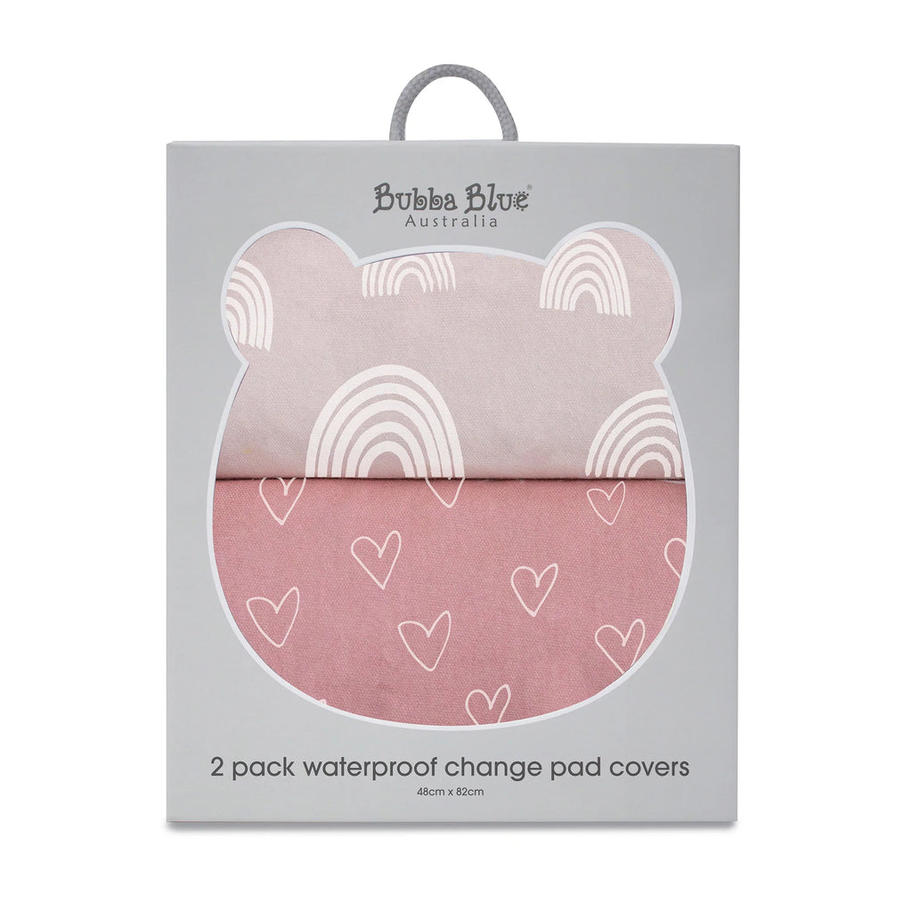 Bubba Blue Nordic 2pk Waterproof Change Mat Cover Dusty Berry