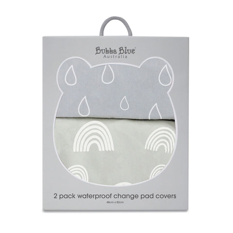 Bubba Blue Nordic 2pk Waterproof Change Mat Cover - Grey/Sand