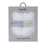 Bubba Blue Nordic 4pk Wash Cloths - Grey/Sand