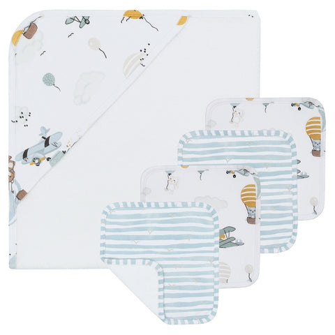 Living Textiles 5pc Bath Gift Set - Up, Up and Away
