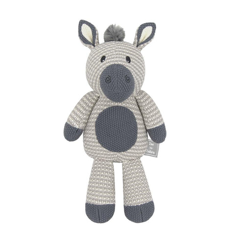 Living Textiles Knitted Soft Toy - Zac Zebra