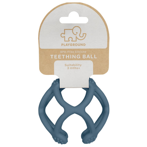 Playground Silicone Teether Ball - Steel blue